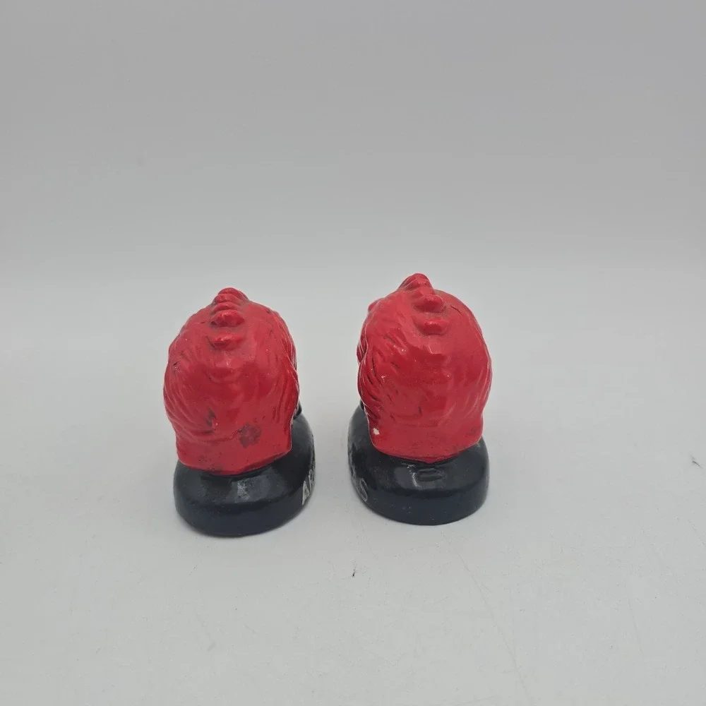 Vintage Arkansas Razorback Pig Salt & Pepper Shakers Red Souvenir Ceramic Pair